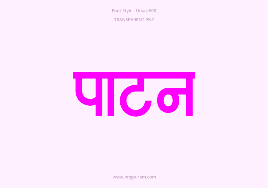 Patan Hindi Text PNG Pink